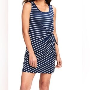 Vineyard Vines Sankaty Tank Dress Nautical Blue White Sleeveless Size Large